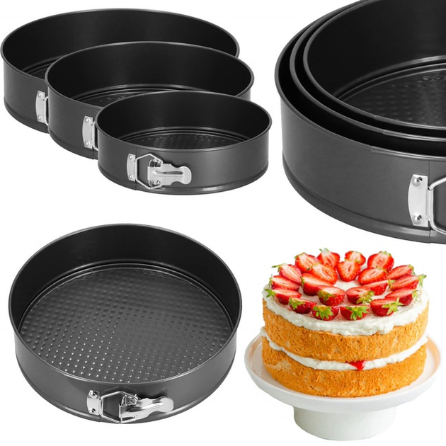 Zestaw form do pieczenia Springos czarny 3 szt (5907719444062) - obraz 14