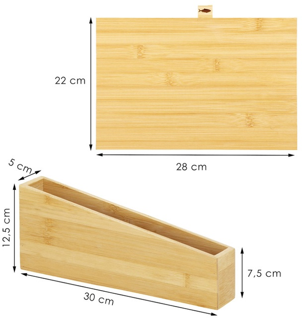 Zestaw desek do krojenia Springos bambusowy ze stojakiem 22x28 cm (5907719443102) - obraz 5