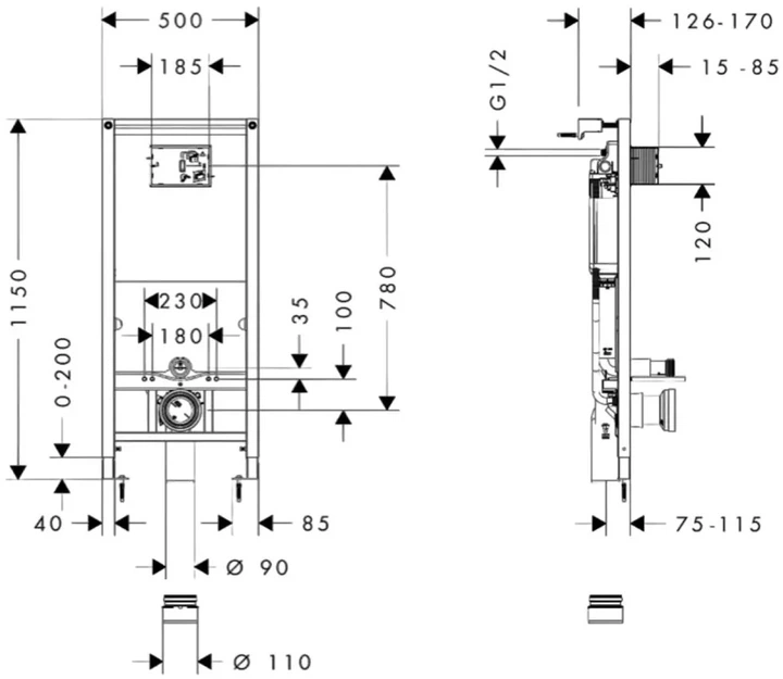 Инсталляция для унитаза Hansgrohe iFrame Universal 01022180 - изображение 4