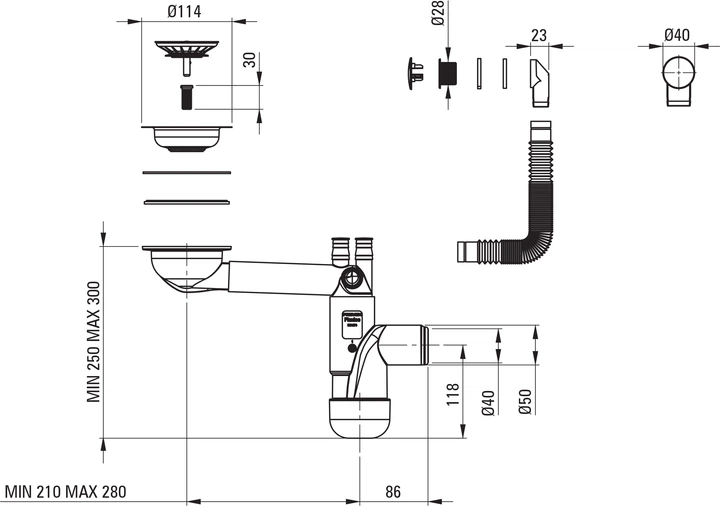 Zlew kuchenny Deante Corda 550x460x204 mm (ZQA_N10C) - obraz 3