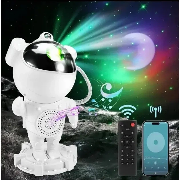 Ночник проектор зоряного неба Астронавт із Bluetooth колонкою Sky Star Astronaut Bambi ZZ-202 - зображення 4