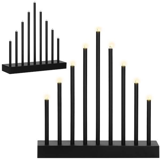 Świecznik adwentowy Springos CL0854 LED 9 świec Czarny (5907719426761) - obraz 6
