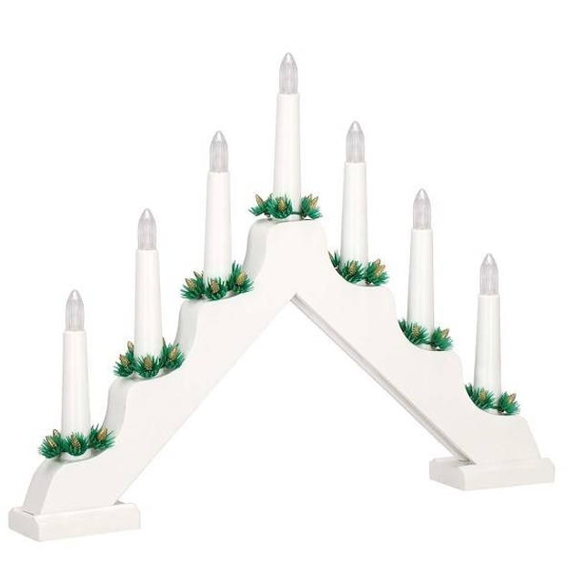 Świecznik adwentowy Springos CL0859 LED 7 świec Biały (5907719426815) - obraz 1