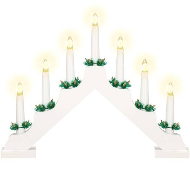 Świecznik adwentowy Springos CL0859 LED 7 świec Biały (5907719426815) - obraz 7