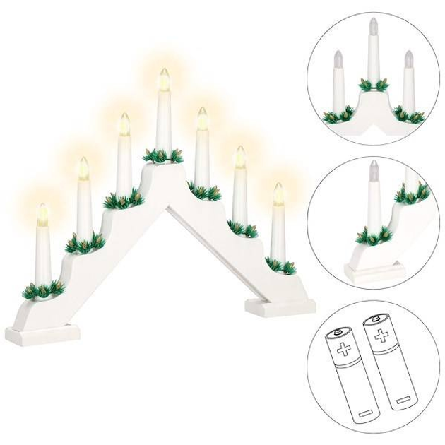 Świecznik adwentowy Springos CL0859 LED 7 świec Biały (5907719426815) - obraz 10