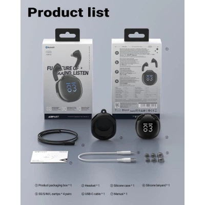 Навушники Acefast t9 Obsidian Black (6974316282570) - зображення 4