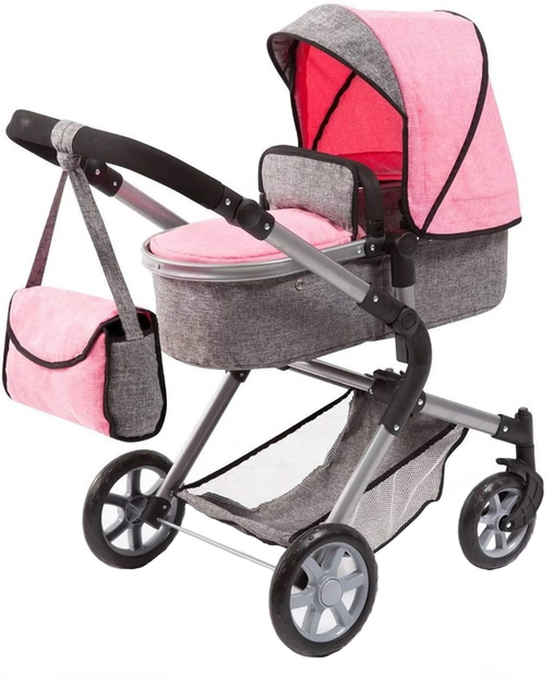 Wózek dla lalki Bayer Design City Neo 18125AA Szaro-różowy (4003336181258) - obraz 1