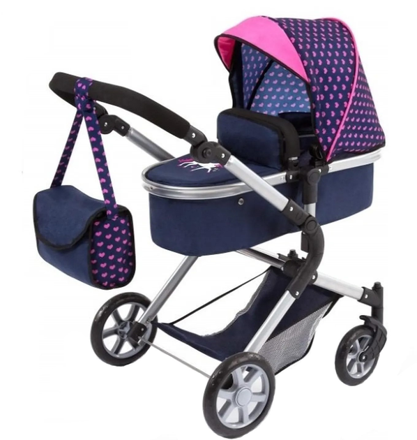 Wózek dla lalki Bayer Design City Neo 18154AA Granatowo-różowy (4003336181548) - obraz 1