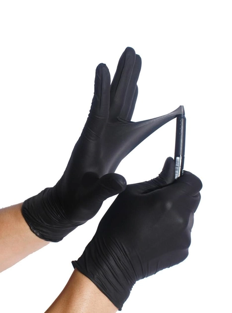 Перчатки чёрные Nitrylex Black нитриловые неопудренные - изображение 2