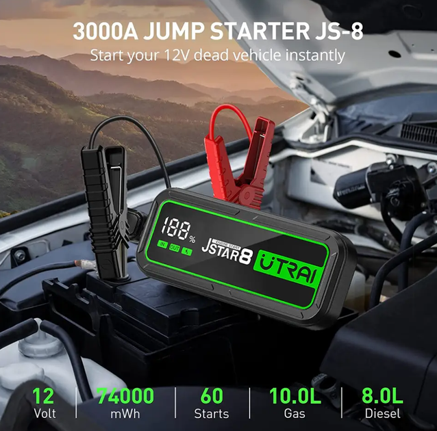 Пусковое устройство Jump Starter UTRAI JSTAR 8 3000А 20000 мАч Бустер для авто - изображение 4