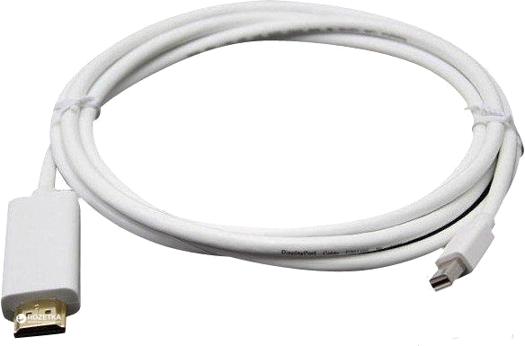 Кабель Value Mini DisplayPort - HDMI M/M 3 м Белый (S0763) - Фото 1 Кабель Value Mini DisplayPort - HDMI M/M 3 м Белый (S0763) - изображение 1