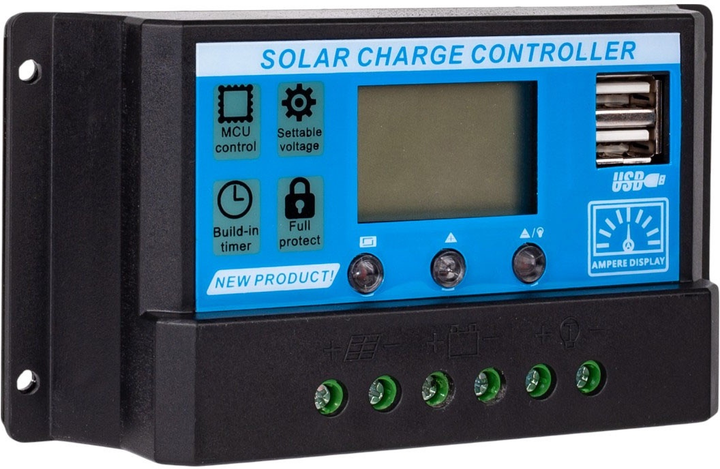 Контролер сонячної панелі Volt Polska SOL PWM 20A 2xUSB (3IPSSOLU20) - зображення 2
