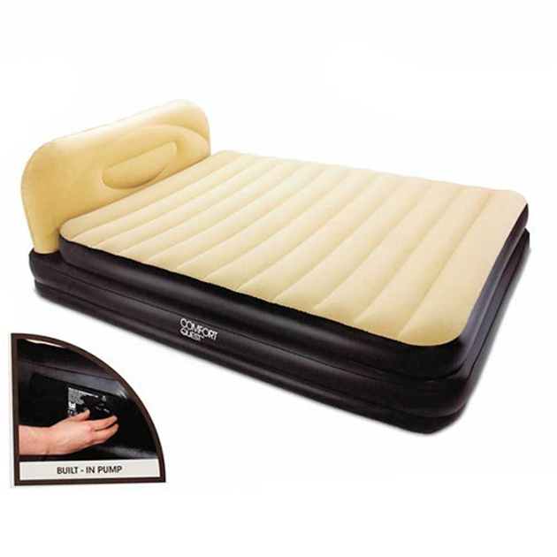 Надувная двухместная кровать со встроенным насосом