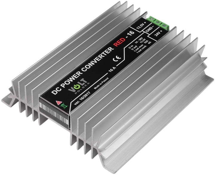 Перетворювач напруги Volt Polska RED 16 24VDC/12VDC (4DCDCZRM16) - зображення 1