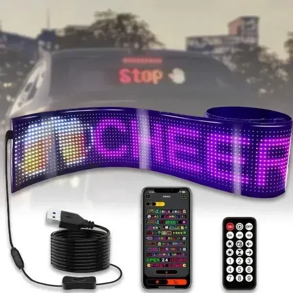 Гибкий LED экран Wi-Fi RGB 192×1330 мм с управлением через приложение, IP65, USB - Фото 6 Гибкий LED экран Wi-Fi RGB 192×1330 мм с управлением через приложение, IP65, USB - изображение 6