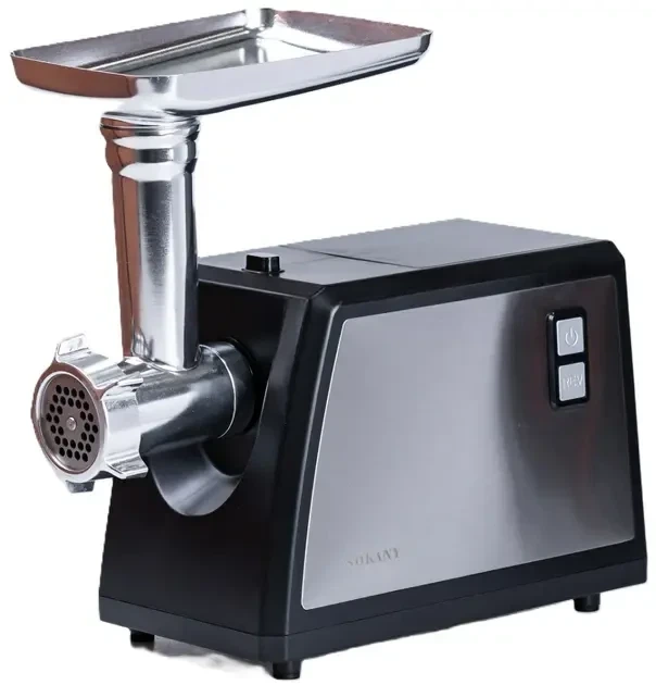 Электромясорубка Sokany SK-089 3500 Вт, реверс, 2 кг/мин, насадки для колбас и кеббе, черная - изображение 2