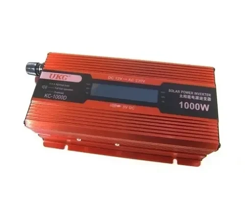 Автомобильный инвертор UKC KC-1000D, 12V-220V, 1000Вт пик, 400Вт номинал, LCD дисплей, USB, вентилятор - изображение 3