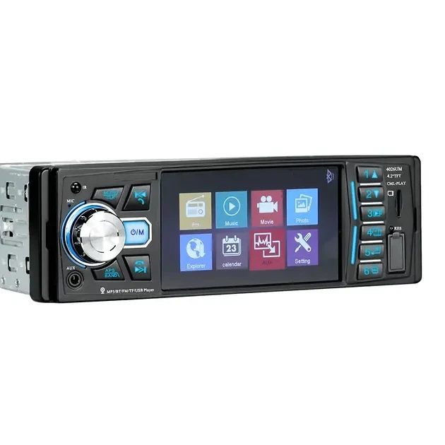 Автомагнітола 4052 Touch 1DIN, 4.1" LCD, Bluetooth, MP5, FM, USB, microSD, AUX, RGB підсвітка, підтримка камери заднього виду - зображення 2