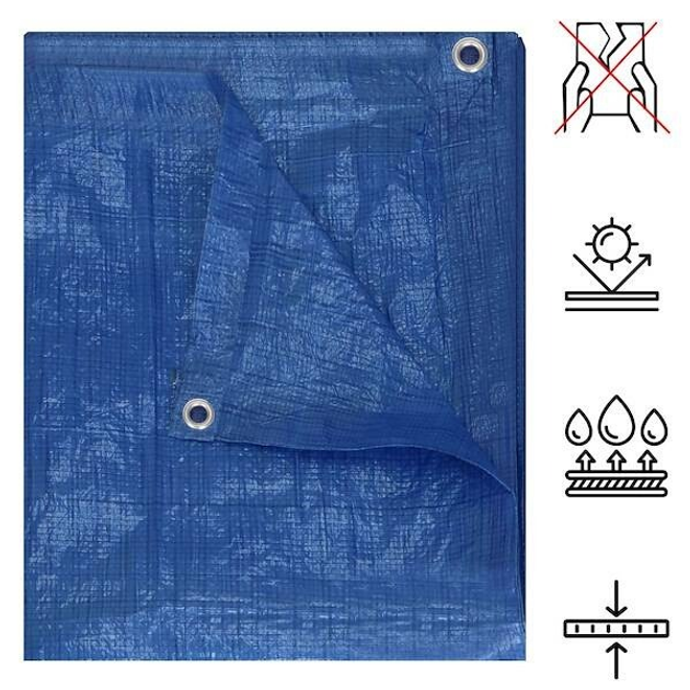 Тент Springos товстий захисний лист 5x8 м 60 г/м2 синій (GA2114) (5907719430010) - зображення 9