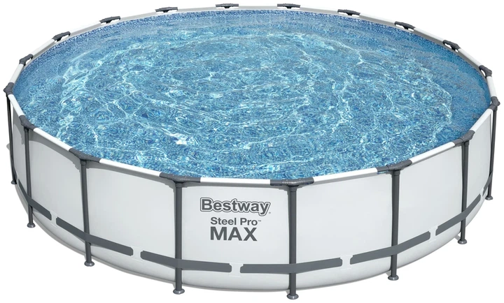 Каркасный круглый бассейн Bestway 56462 с лестницей и фильтр-насосом 549х122 см на 23062 л Серый - изображение 2