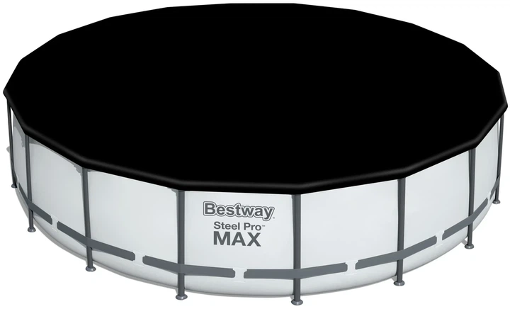 Каркасный круглый бассейн Bestway 56462 с лестницей и фильтр-насосом 549х122 см на 23062 л Серый - изображение 5