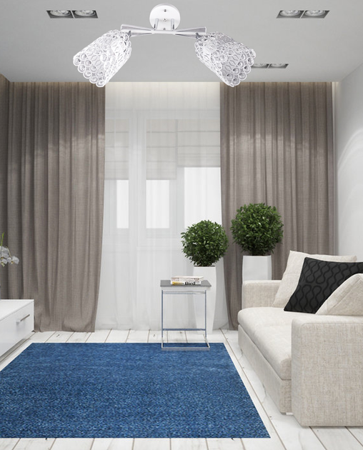 Люстра стельова поворотна кришталева на 2 плафони Sneha (9969245958/2 WHITE) - зображення 2