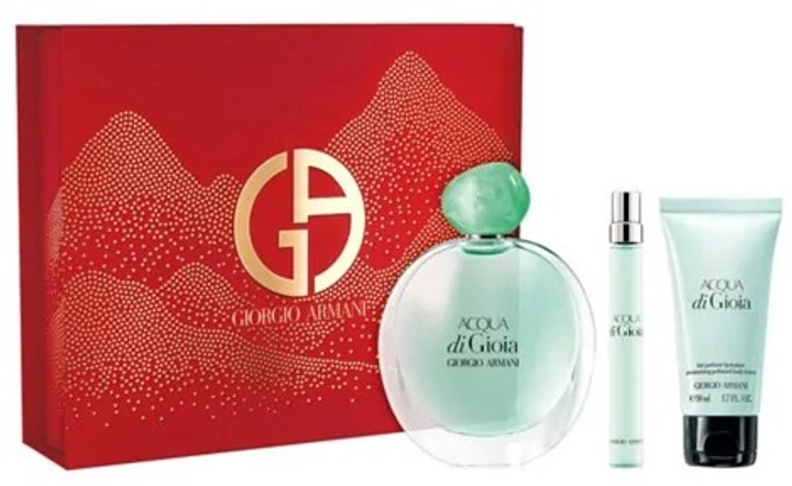 Набір для жінок Giorgio Armani Acqua Di Gioia Парфумована вода 100 мл + Мініатюра Парфумована вода 10 мл + Лосьйон для тіла 50 мл (3614274336931) - зображення 1