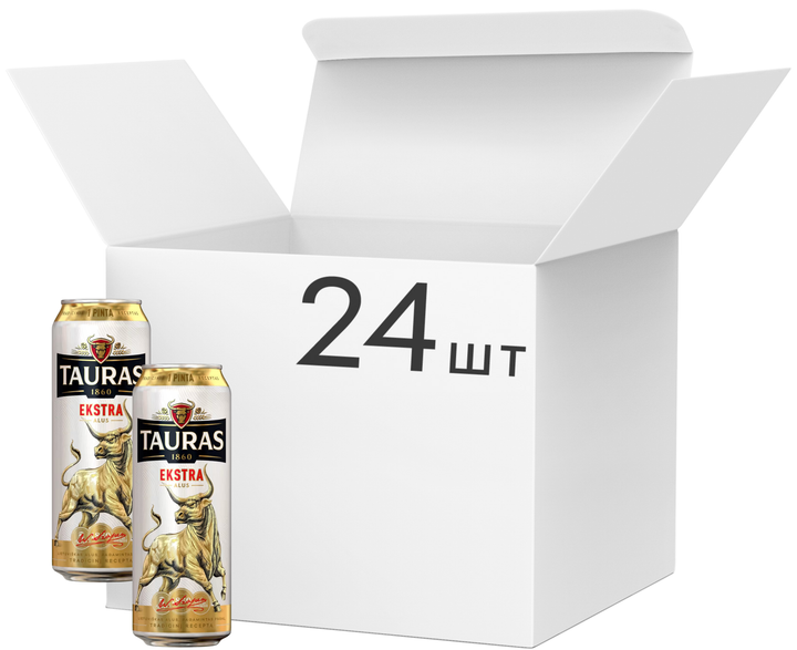 Упаковка пива Tauras Ekstra светлое фильтрованное 5% 0.568 л х 24 шт (4770477227809L) - Фото 1 Упаковка пива Tauras Ekstra светлое фильтрованное 5% 0.568 л х 24 шт (4770477227809L) - изображение 1