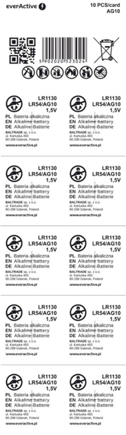 Батарейка everActive LR1130 MF(5X2) BLISTER 10 шт (EVAG10) - зображення 2