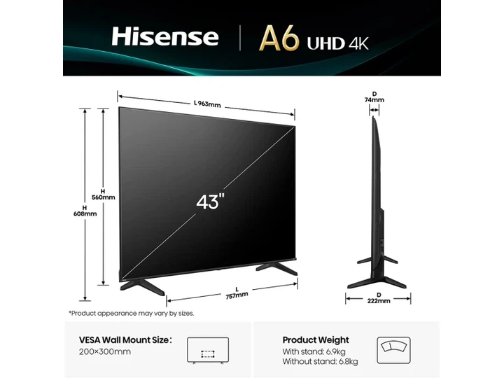 Телевізор Hisense 43A6Q - Фото 4 Телевізор Hisense 43A6Q - зображення 4
