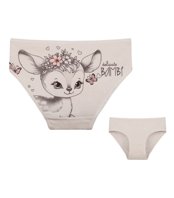 Трусы слипы для девочки с принтом BAMBi - Donella - 4171PB119 - 122-128 см - Светло-бежевый - Фото 1 Трусы слипы для девочки с принтом BAMBi - Donella - 4171PB119 - 122-128 см - Светло-бежевый - изображение 1