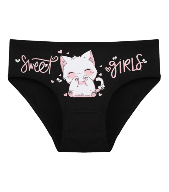 Трусы слипы для девочки с принтом Sweet Girls - Donella - 4171PB123 - 122-128 см - Черный - Фото 1 Трусы слипы для девочки с принтом Sweet Girls - Donella - 4171PB123 - 122-128 см - Черный - изображение 1