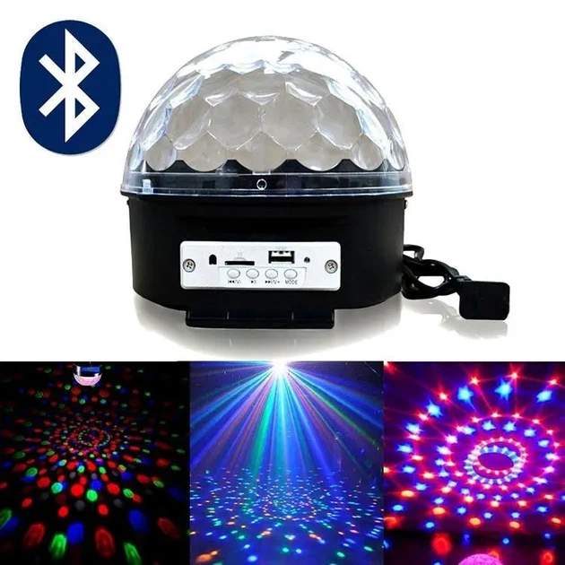 Світлодіодний Диско-куля із вбудованою бездротовою колонкою LED Magic Ball Light mp3 - зображення 9