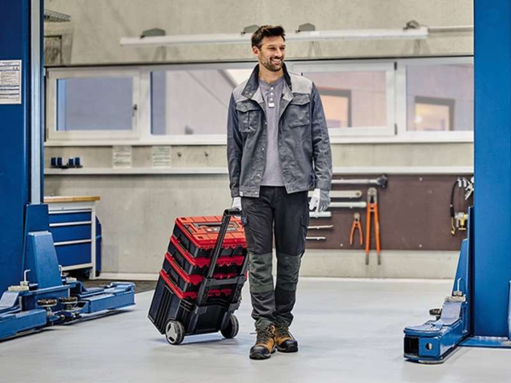 Качественный пластиковый кейс Einhell E-Case L с колесами : нагрузка до 120 кг (4540014) SDRT_54540014 - изображение 8