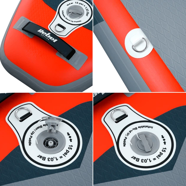 SUP дошка 350см Rebel ACTIVE RBA-4501-OR с аксессуарами сапборд 170 кг 350 x 81 х 15 см Orange - изображение 6