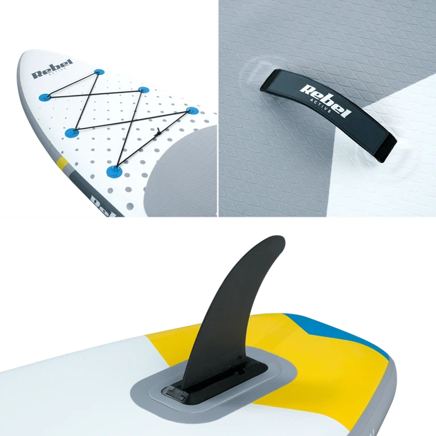 SUP дошка 350см Rebel ACTIVE з аксесуарами сапборд 150 кг 350 x 81 х 15 см White - зображення 10