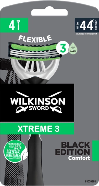 Бритва одноразова Wilkinson Sword Xtreme 3 Black Edition, 4 шт. - Фото 1 Бритва одноразова Wilkinson Sword Xtreme 3 Black Edition, 4 шт. - зображення 1