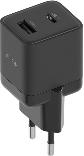Ładowarka sieciowa Allity GaN PD QC ATC-01-30WAC 1x USB-C 1x USB-A 30W Black (5906667550153) - obraz 1
