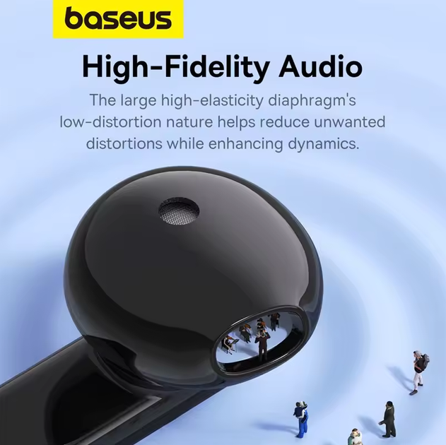 Бездротові Bluetooth навушники Baseus Encok W2i Чорні - зображення 2