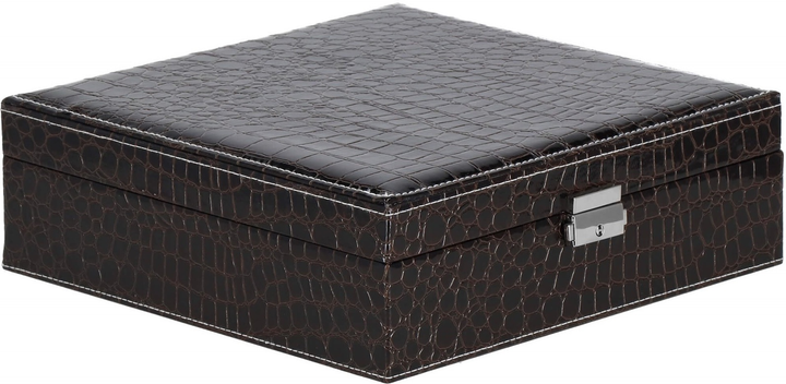 Шкатулка для прикрас Springos HA1074 темно-коричнева 26 x 26 x 8.5 см (5907719433691) - зображення 1