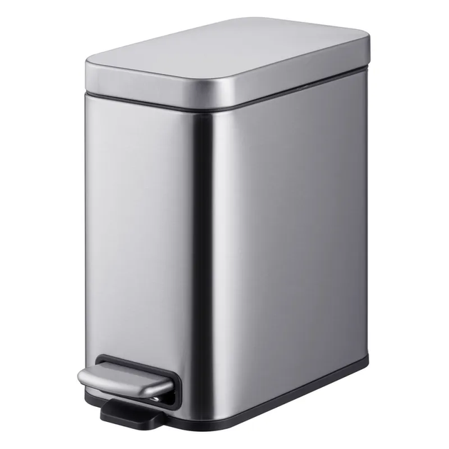 Відро для сміття на 5л прямокутне MIXXUS Quadro-TC0105 з кришкою та педаллю 280x292x140мм нержавіюча сталь сатин MI7062 - зображення 3