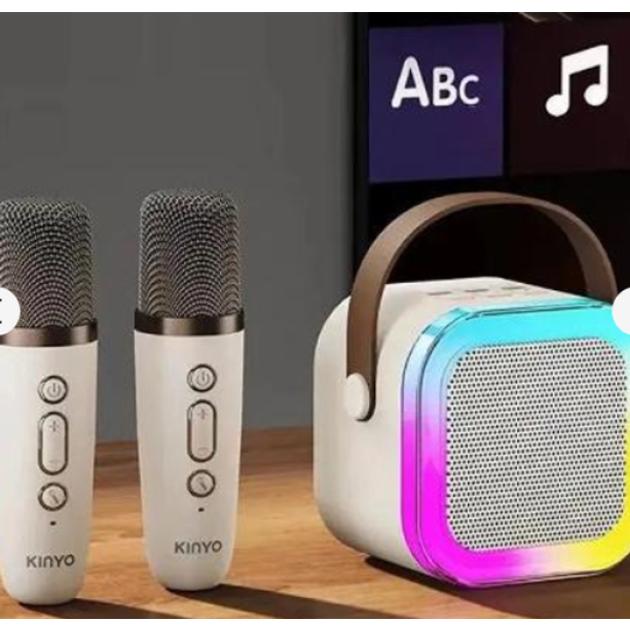Караоке колонка з підсвічуванням SPEAKER K12 та 2 бездротових аудіо мікрофони - зображення 5
