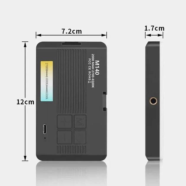 Накамерный свет M140 RGB Pocket Fill Light с возможностью крепления на смартфон и с встроенным аккумулятором - Фото 2 Накамерный свет M140 RGB Pocket Fill Light с возможностью крепления на смартфон и с встроенным аккумулятором - изображение 2