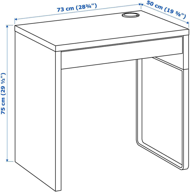Письмовий стіл IKEA MICKE 73 x 50 см Білий - зображення 7
