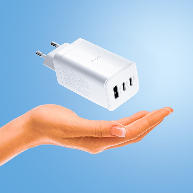 Ładowarka sieciowa Allity GaN PD QC ATC-01-65WACC 2x USB-C + 1x USB-A 65W White (5906667550399) - obraz 5