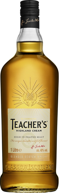 Виски Teacher's Highland Cream 4 года выдержки 1 л 40% (5010093210007) - Фото 1 Виски Teacher's Highland Cream 4 года выдержки 1 л 40% (5010093210007) - изображение 1