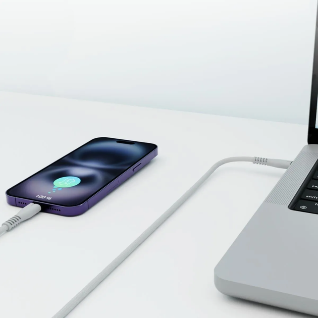 Кабель Qualo USB Type-C – Lightning 1.5 м Grey (5907457773127) - зображення 5
