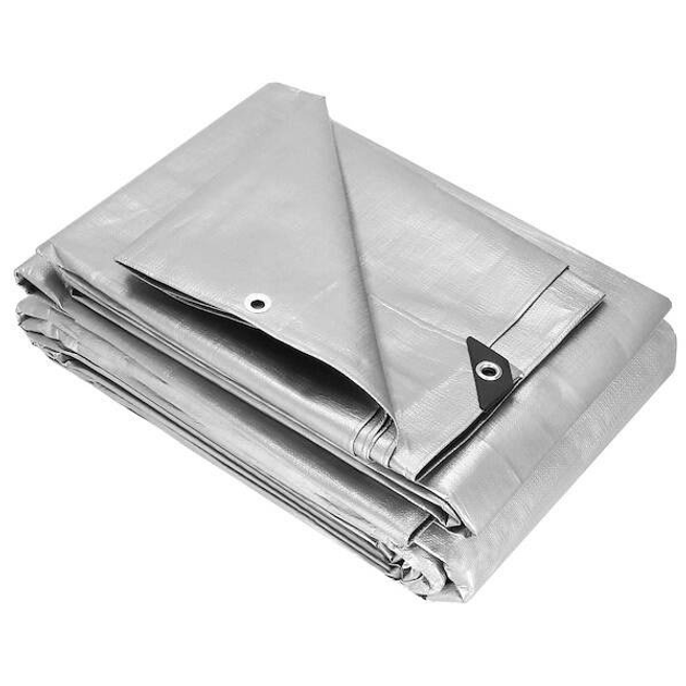 Plandeka Springos 4 x 6 m 210g/m2 gruba płachta ochronna szara (GA2143) (5907719430300) - obraz 4