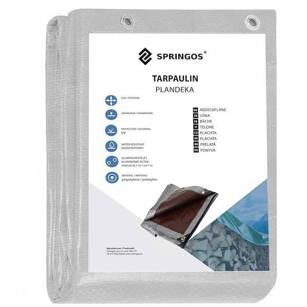 Тент Springos захисний лист 3 x 3 м 210 г/м2 сірий (GA2148) (5907719430355) - зображення 18