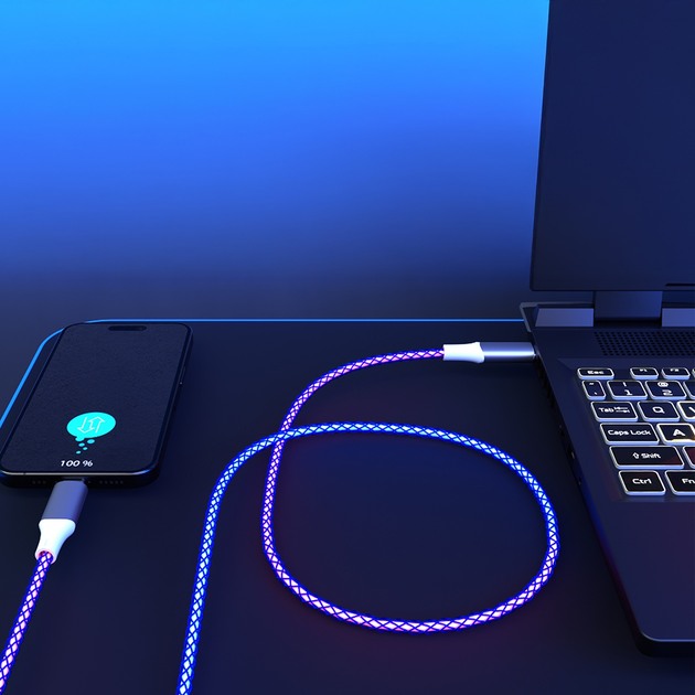 Кабель Qualo USB Type-C – Lightning 1 м White/Silver (5907457782402) - зображення 8